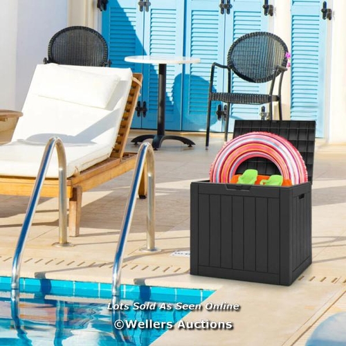 7114 - RRP: �118.99 - 30 GALLON DECK BOX STORAGE CONTAINER SEATING TOOLS / APPEARS NEW OPEN BOX / MA