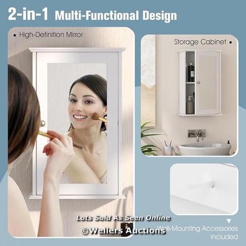 7115 - RRP: �34.95 - BATHROOM MEDICINE CABINET WITH MIRROR / APPEARS NEW OPEN BOX / MA