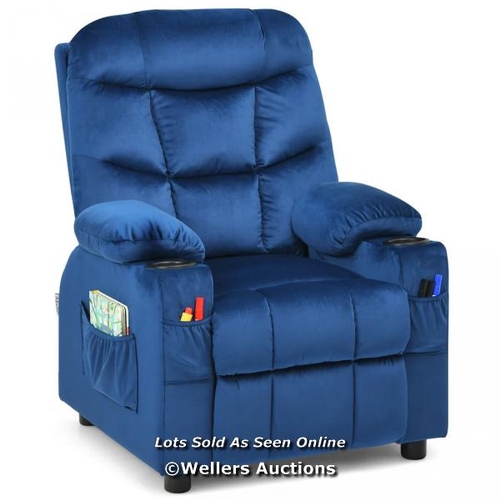 7119 - RRP: �89.95 - YOUTH RECLINER CHAIR PU LEATHER W/CUP HOLDERS & SIDE POCKETS / APPEARS NEW OPEN BOX / ... 