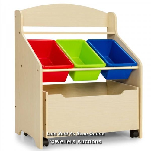 7129 - RRP: �108.99 - KIDS WOODEN TOY STORAGE UNIT ORGANIZER / MA