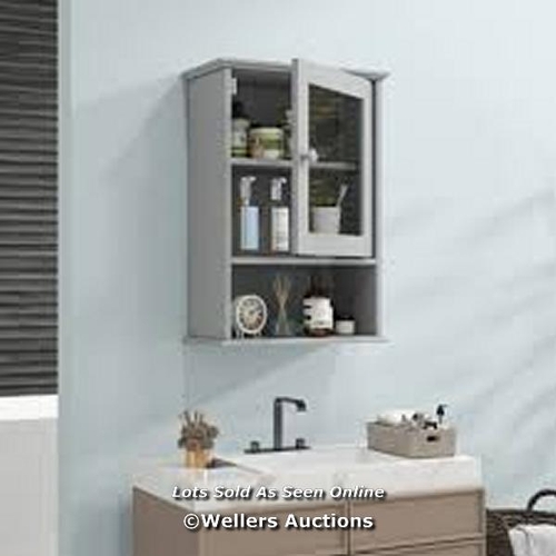 7131 - BATHROOM WALL MOUNT ADJUSTABLE STORAGE SHELF HANGING MEDICINE CABINET ORGANIZER / MA