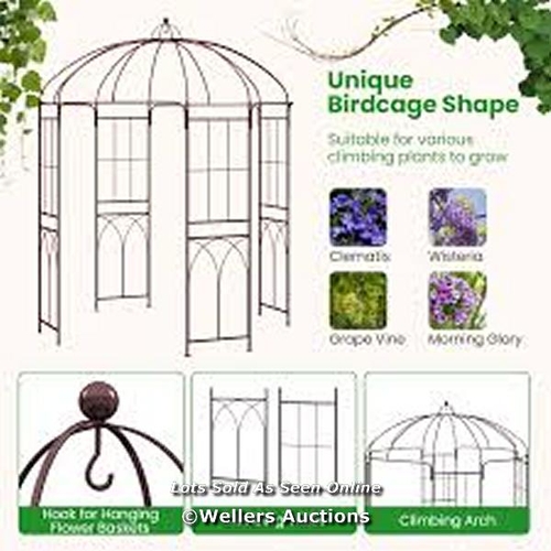 7138 - RRP: �108.95 - 8.4 X 7FT BIRDCAGE SHAPED GARDEN ARCH ARBOR / APPEARS NEW OPEN BOX / MA