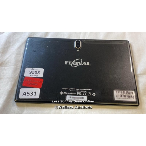 9508 - TABLET FEONAL MODEL K118 GOOGLE ACCOUNT LOCKED IMEI1:356882095351160