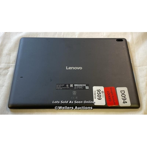 9509 - TABLET LENOVO MODEL : LENOVO TB-X104L IMEI 869619042660164