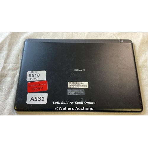 9510 - TABLET HUAWEI MODEL AGS-W09 GOOGLE ACCOUNT LOCKED