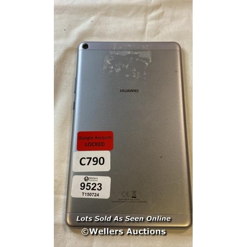 9523 - TABLET HUAWEI MODEL KOB-L09 GOOGLE ACCOUNT LOCKED