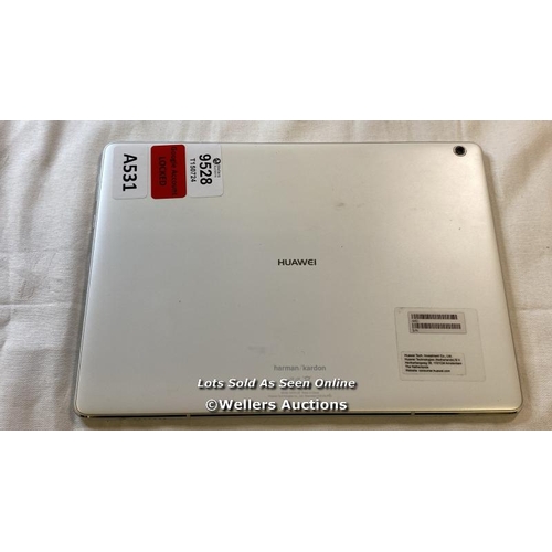 9528 - TABLET HUAWEI HARMAN KARDON MODEL BAH-L09 GOOGLE ACCOUNT LOCKED