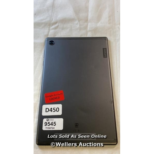 9545 - TABLET LENOVO DOLBY ATMOS MODEL TB-X360F GOOGLE ACCOUNT LOCKED