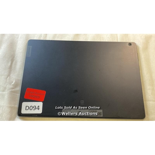 9563 - TABLET LENOVO MODEL TB-X505F GOOGLE ACCOUNT LOCKED