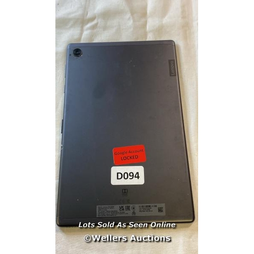 9567 - TABLET LENOVO MODEL TB-X606F GOOGLE ACCOUNT LOCKED