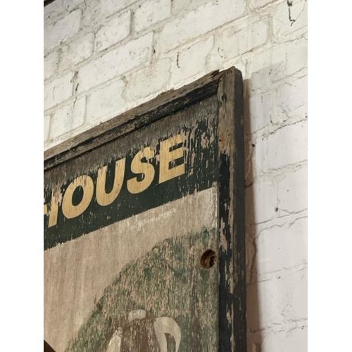 33 - The Durham Ox Free House wooden pub sign, 130cm high x 95cm wide