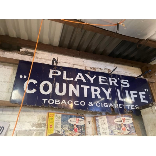 35 - Players 'Country Life' Tobacco & Cigarettes enamel sign, 70 w x 220cm w