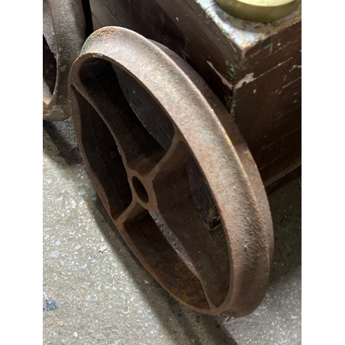 4 - A pair of heavy cast iron wheels, 50cm in diameter