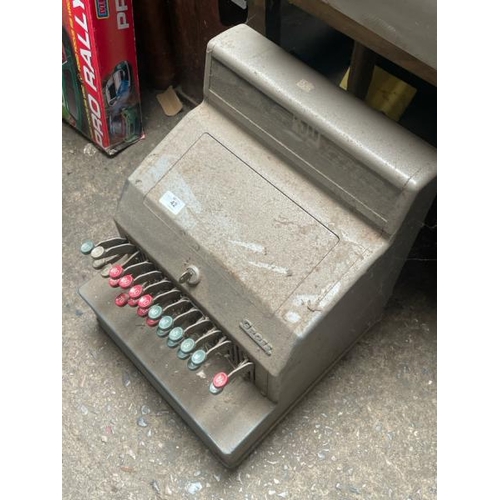 42 - A vintage Gross cash register, with key, 45cm high x 36cm wide x 42cm deep