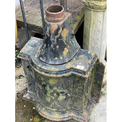 57 - A large cast iron drain hopper, 70cm high x 55cm wide