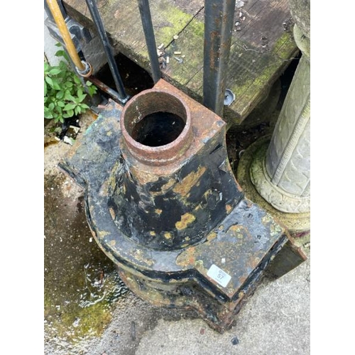 57 - A large cast iron drain hopper, 70cm high x 55cm wide