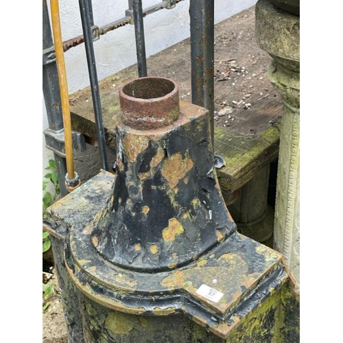 57 - A large cast iron drain hopper, 70cm high x 55cm wide