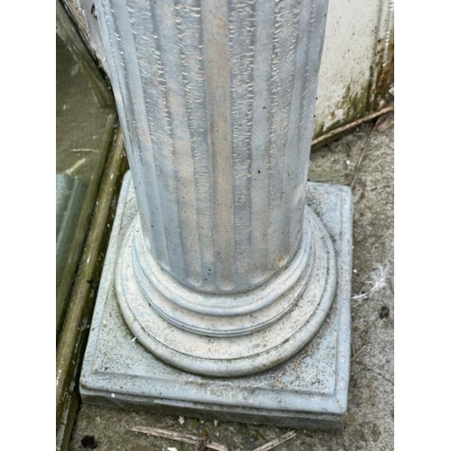 60 - A reconstituted stone sundial, 84cm high