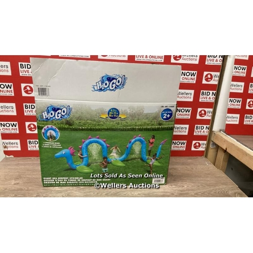 6008 - H20GO! 20FT (6.1M) GIANT SEA SERPENT KIDS INFLATABLE SPRINKLER / SIGNS OF USE / A16