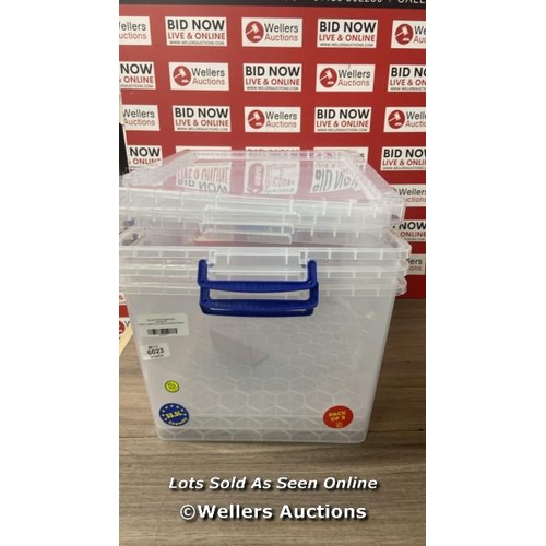 6023 - REALLY USEFUL 3 X 33.5L STORAGE BOXES / MINIMAL SIGNS OF USE / A15