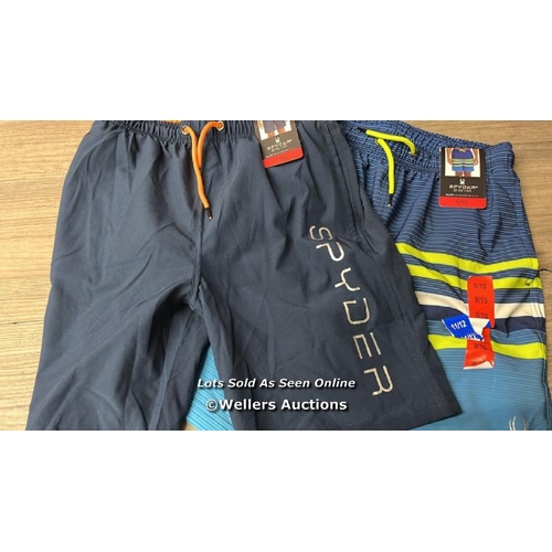 6125 - X20 CHILDRENS NEW SPYDER SWIM SHORTS / MIXED SIZES / B14