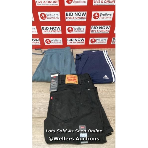 6130 - X3 GENTS NEW TROUSERS INCL. PUMA, ADIDAS & LEVIS / B7