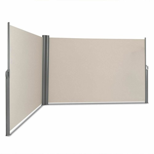 7540 - RRP: £230 - 237 X 71 INCH PATIO RETRACTABLE DOUBLE FOLDING SIDE AWNING SCREEN DIVIDER / CONT1