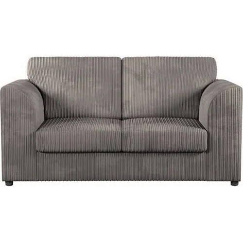 7553 - RRP: £599 - CHICAGO JUMBO CORD FULL BACK 2 SEATER SOFA GREY / GZ