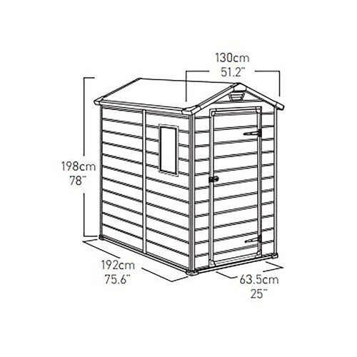 7555 - RRP: £400 - KETER MANOR 4X6 APEX OUTDOOR GARDEN SHED / CONT1