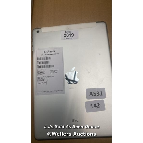 451 - APPLE IPAD - 1TH GEN / A1475 / 16GB / SERIAL: DMQLVKGAF4YH / I-CLOUD (ACTIVATION) LOCKED/ RESTORED T... 