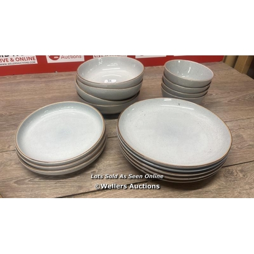 29 - OVER & BACK STONEWARE DINNERWARE SET / MISSING 1X SMALL PLATE / MINIMAL SIGNS OF USE / A50