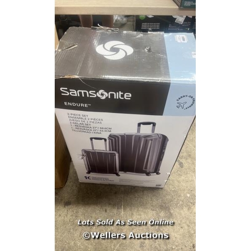 36 - SAMSONITE ENDURE 2PC. HARDSIDE LUGGAGE SET / APPEARS IN OVERALL GOOD CONDITION, COMBINATION UNLOCKED... 