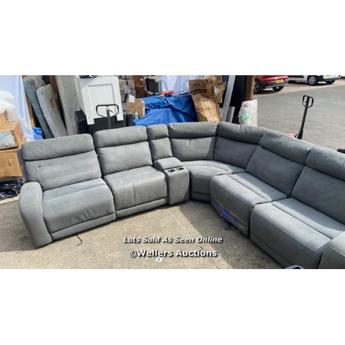 503 - GILMAN CREEK PAISLEY FABRIC POWER RECLINING SECTIONAL SOFA WITH POWER HEADRESTS [3395]