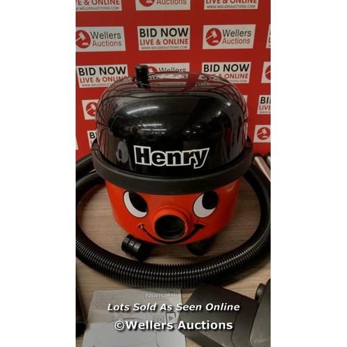 64 - HENRY MICRO HI-FLO VACUUM CLEANER / POWERS UP / SIGNS OF USE / A11