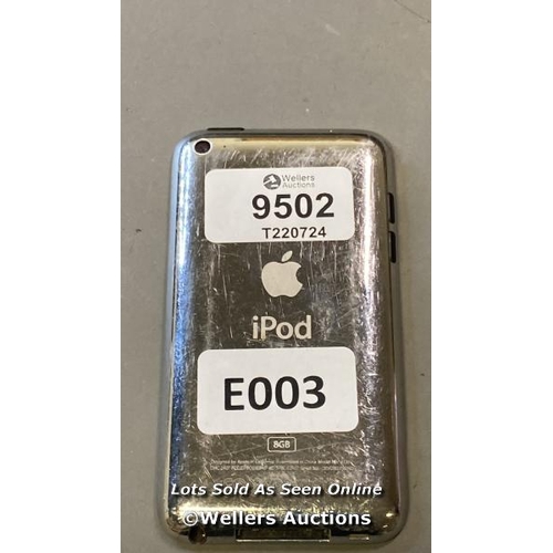 9502 - APPLE IPOD / 8GB / A1362 / SERIAL: V3V63GOW4S