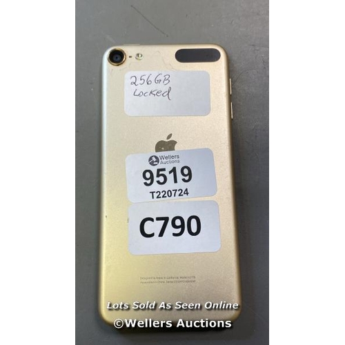 9519 - APPLE IPOD / 256GB / LOCKED / A2178 / SERIAL: CCQY03GM93P / SCREEN DAMAGE