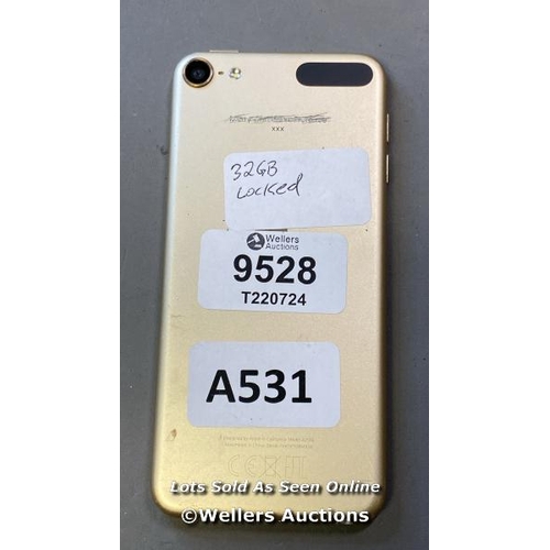 9528 - APPLE IPOD / 32GB / LOCKED / A2178 / SERIAL:F6KDP10BM938