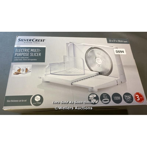 9636 - NEW SILVER CREST KITCHEN TOOLS ELECTRIC MULTI-PURPOSE SLICER