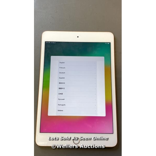 9671 - APPLE IPAD MINI 5 / 64 GB /  ROSE GOLD / A2133 / SERIAL: DMPDHDG4LM95 I-CLOUD LOCKED