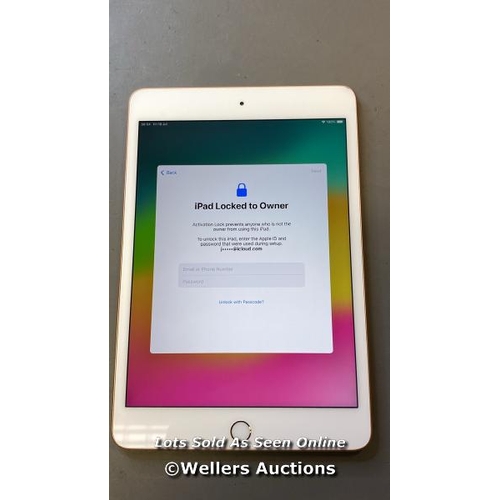 9672 - APPLE IPAD MINI 5 / 64 GB / ROSE GOLD / A2133 / SERIAL: DMPCNBTTLM95 I-CLOD LOCKED