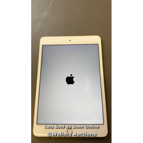 9673 - APPLE IPAD MINI 4 / 128 GB / GOLD / A1538 / SERIAL: F9FTHUSCGHKL I-LOCKED