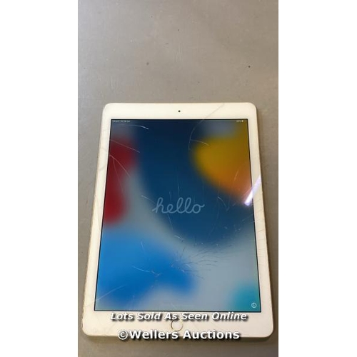 9698 - APPLE IPAD AIR 2 / 16 GB / GOLD / A1566 / SERIAL: DMPNW6D9G5VV / I-CLOUD LOCKED