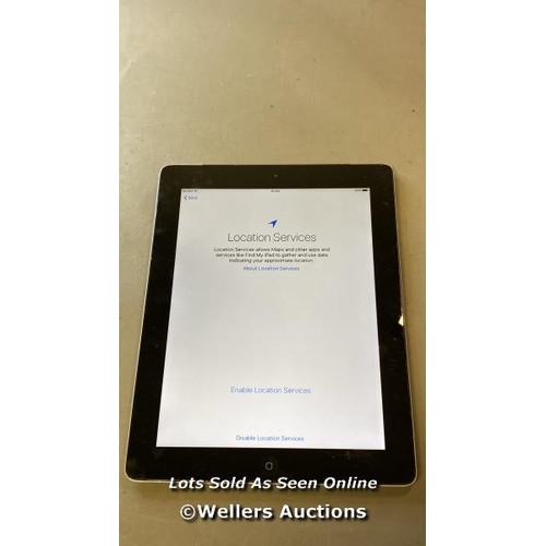 9712 - APPLE IPAD 4 / 16GB / A1460 ESN: GOOD / SERIAL: DMPKNRA3F18P IMEI 990003075576146 / I-CLOUD UNLOCKED