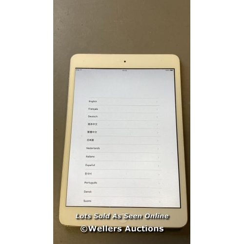 9717 - APPLE IPAD MINI / SILVER / A1432 / SERIAL: F5JLN0KPF197 / I-CLOUD LOCKED