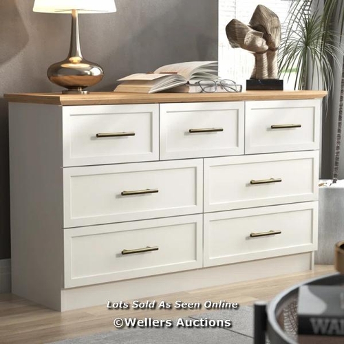 8003 - CLEVERTON CLEVERTON 7 DRAWER CHEST / COLOUR: IVORY / RRP 209.99 / BD1