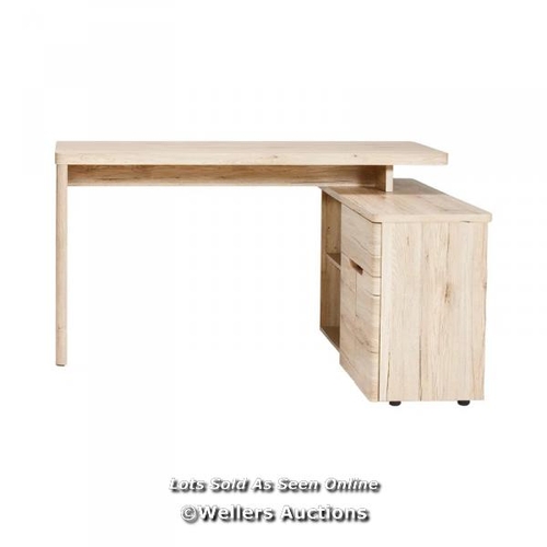 8004 - BRAYDEN STUDIO BELFIELD L-SHAPE DESK / COLOUR: SANREMO OAK / RRP 289.99 / BD1