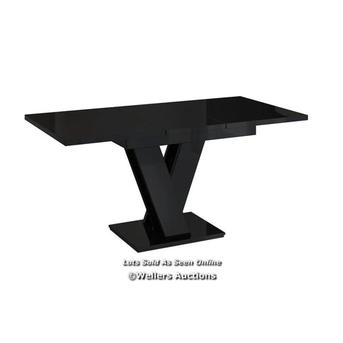 8010 - IVY BRONX MASIV DINING TABLE / COLOUR: BLACK GLOSS / RRP 139.99 / GZ