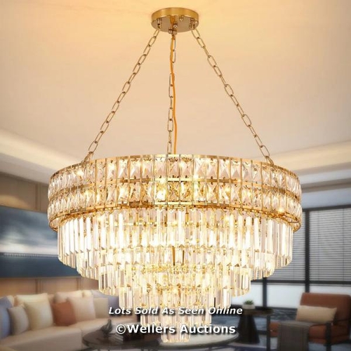 8029 - CANORA GREY JAUREGUI 15 - LIGHT CRYSTAL CHANDELIER / FINISH: GOLD / RRP 289.99 / BD1