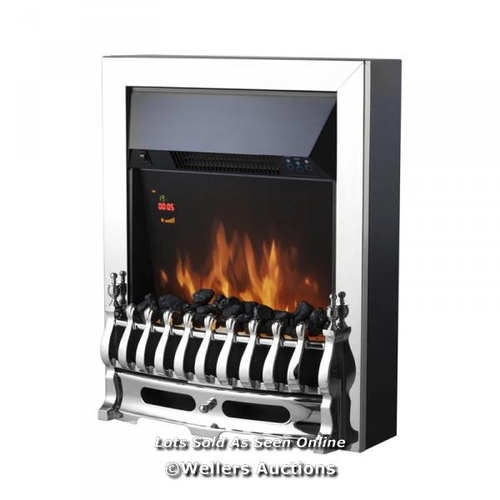 8033 - WARMLITE WARMLITE WHITBY LED ELECTRIC FIRE INSET WITH REMOTE CONTROL, 2000W / FINISH: CHROME / RRP 6... 