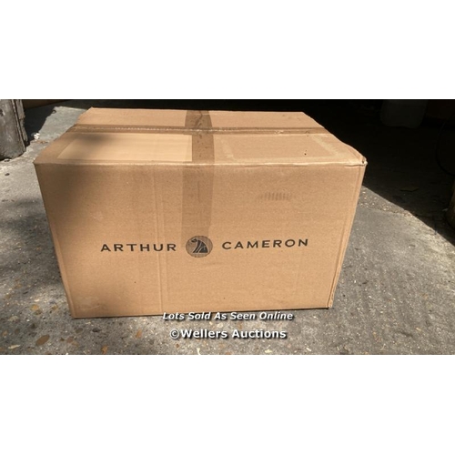 8034 - ARTHUR CAMERON RECTANGULAR WICKER STORAGE BASKET WITH LID AND REMOVABLE LINING / COLOUR: LIGHT GREY,... 